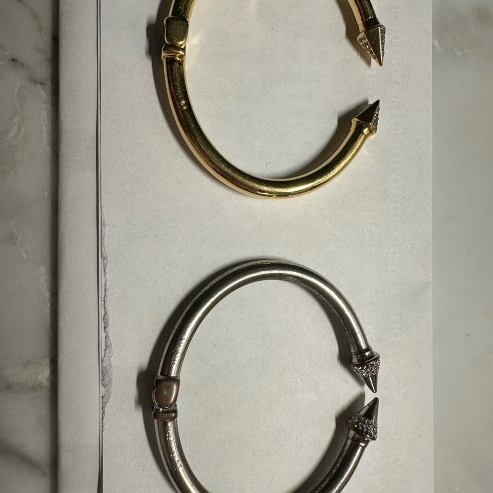 Gold and Silver Spike Bracelets